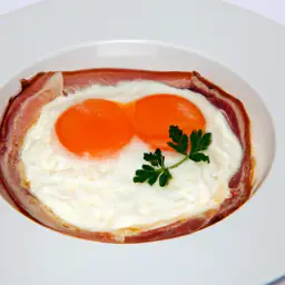 Gebackene Eier mit Speck